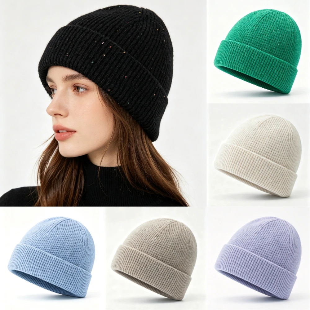 Beanie Cuffed Knit - Novo gorro de malha canelada com