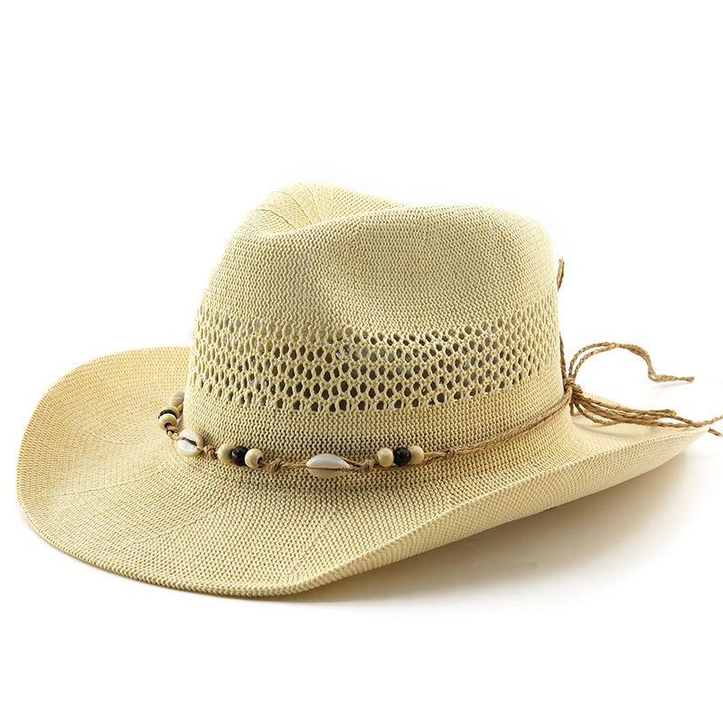 Cowboy Hat Straw - Novo chapéu de palha respirável vazado