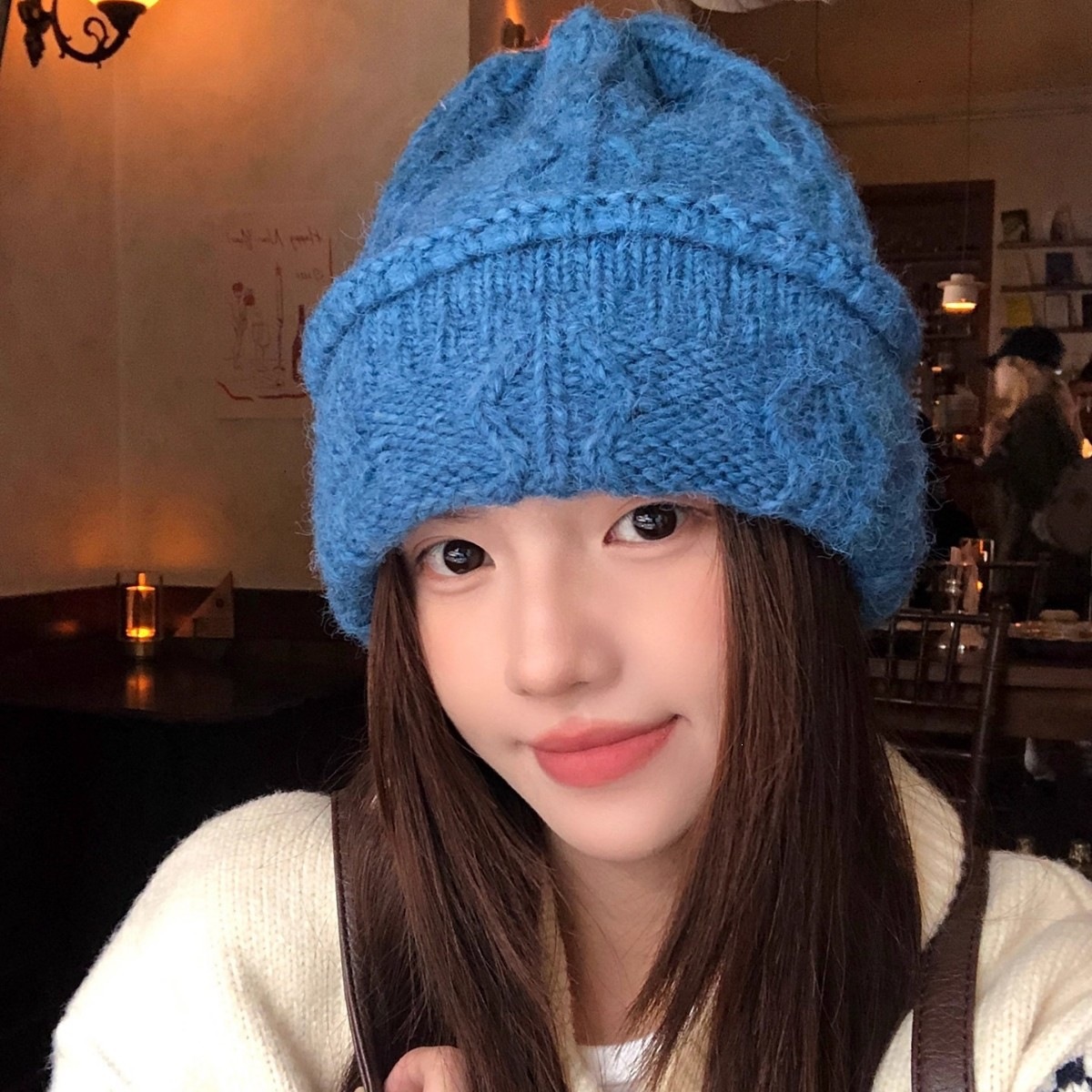 Gorro de malha creme para mulh - Beanie Cuffed Knit avaliação e preço