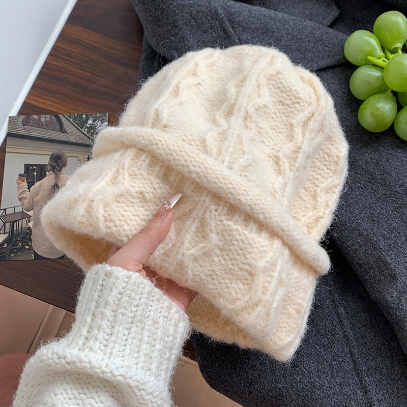 Gorro de malha creme para mulh - Beanie Cuffed Knit avaliação e preço