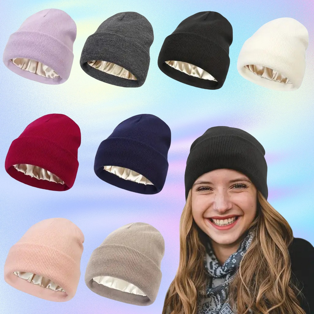 Gorro unissex forrado de cetim - Beanie Cuffed Knit avaliação e preço